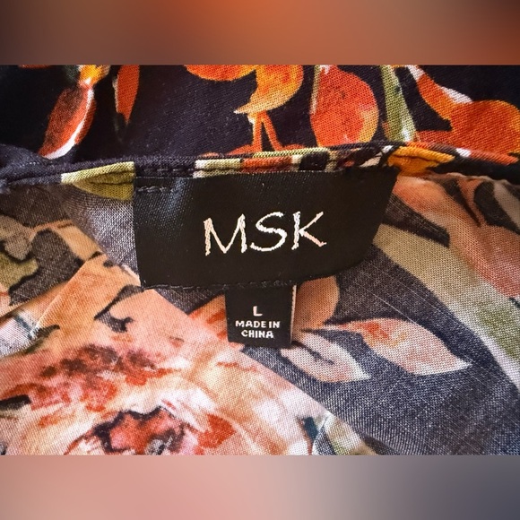 MSK brand maxi dress, size large, with a black background and a floral pattern - Picture 15 of 16